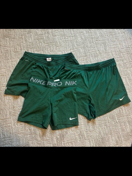 Nike Pants - Nike Dark Green Athletic Shorts & Compression Trio
